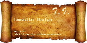 Tomasits Ibolya névjegykártya